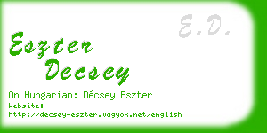 eszter decsey business card