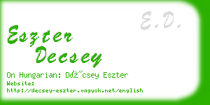 eszter decsey business card